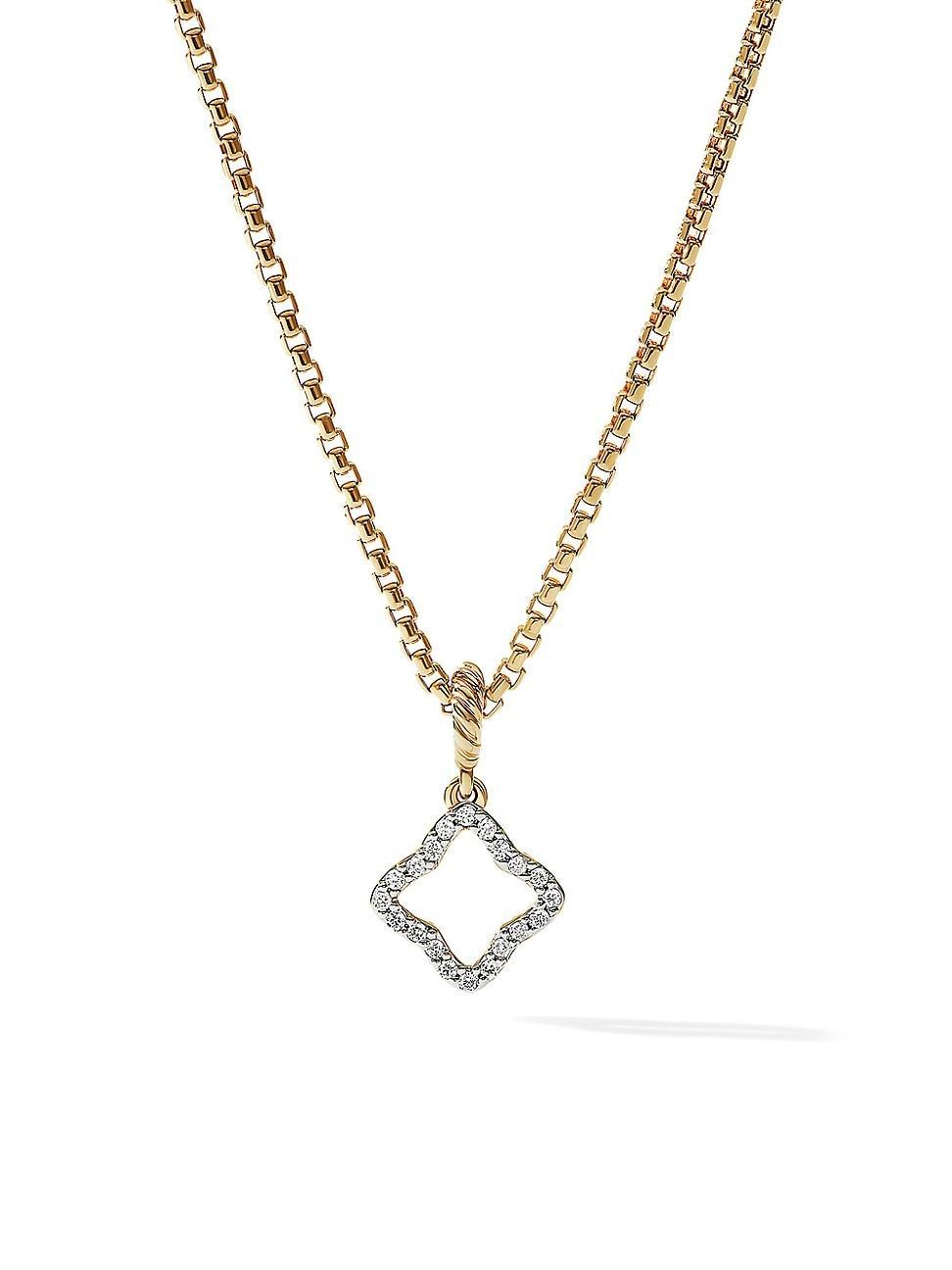 Womens Quatrefoil Amulet In 18K Yellow Gold With Pav Diamonds Product Image