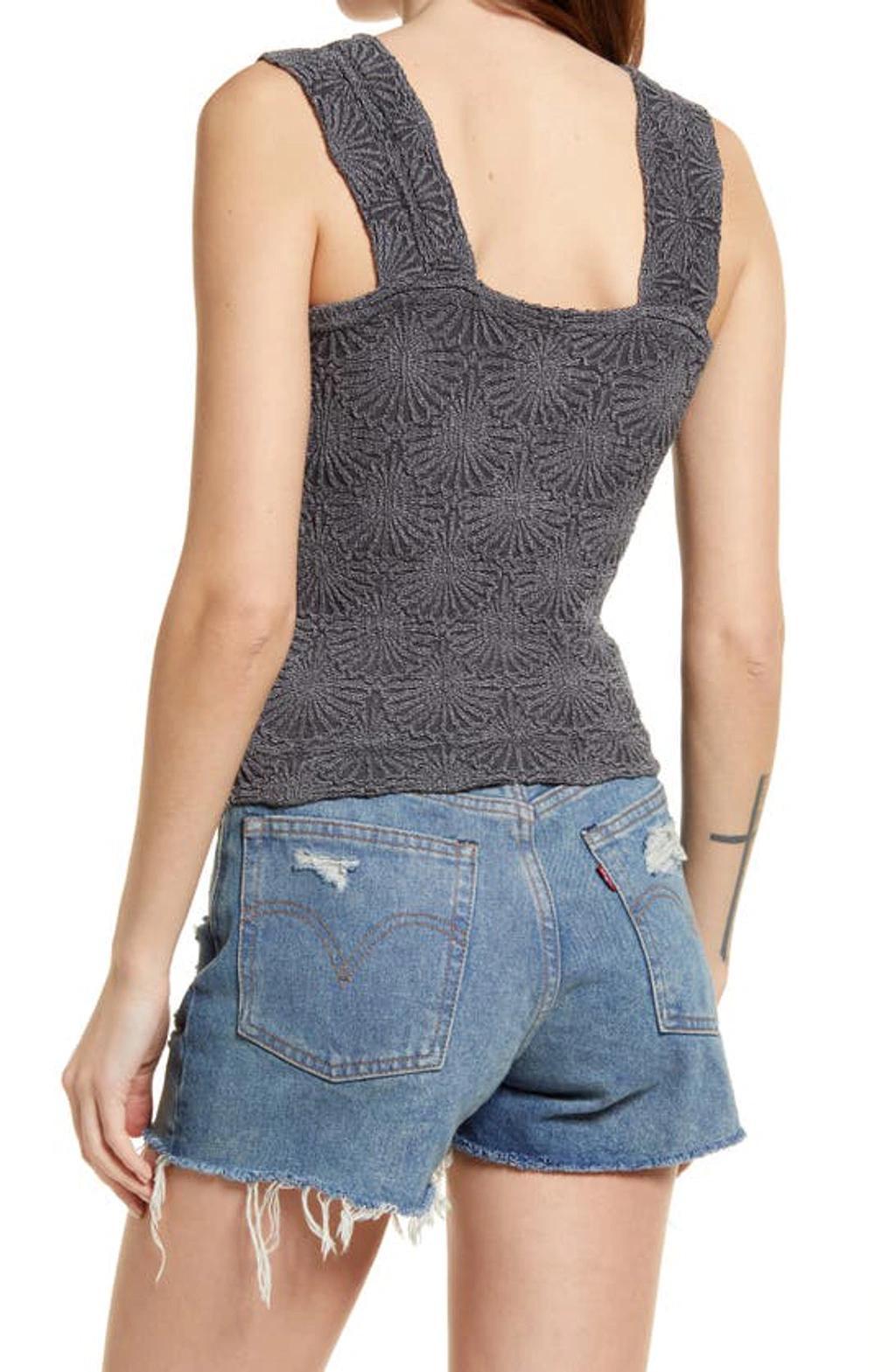 Love Letter Floral Knit Camisole In Black Product Image