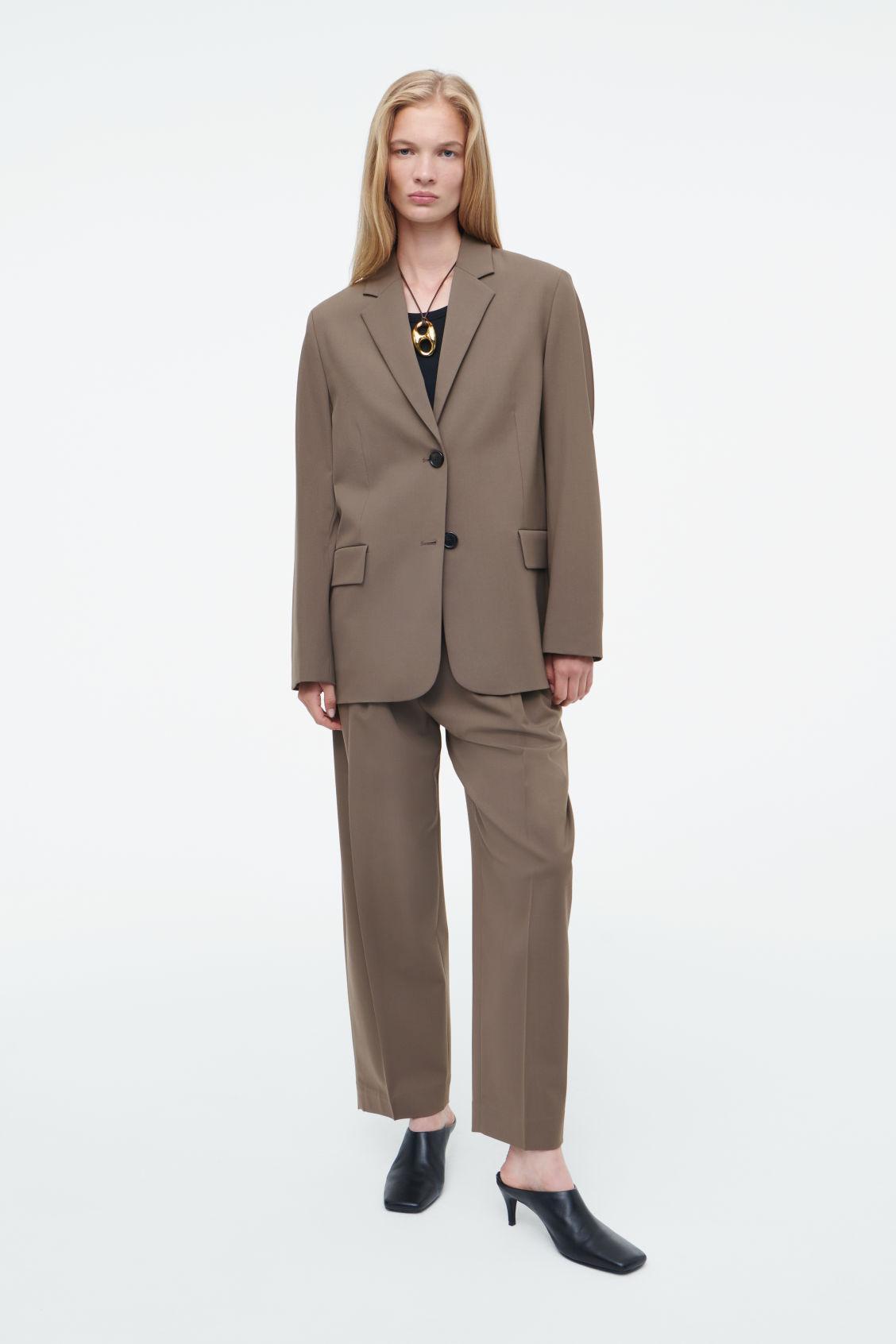 SINGLE-BREASTED WOOL-BLEND BLAZER Product Image