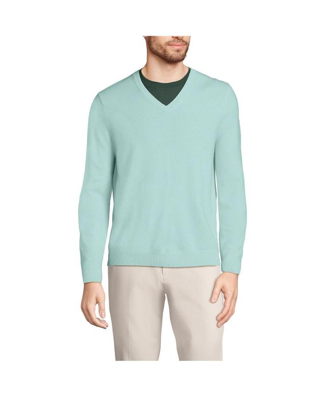 Mens Lands End Fine-Gauge Cashmere V-neck Sweater Product Image