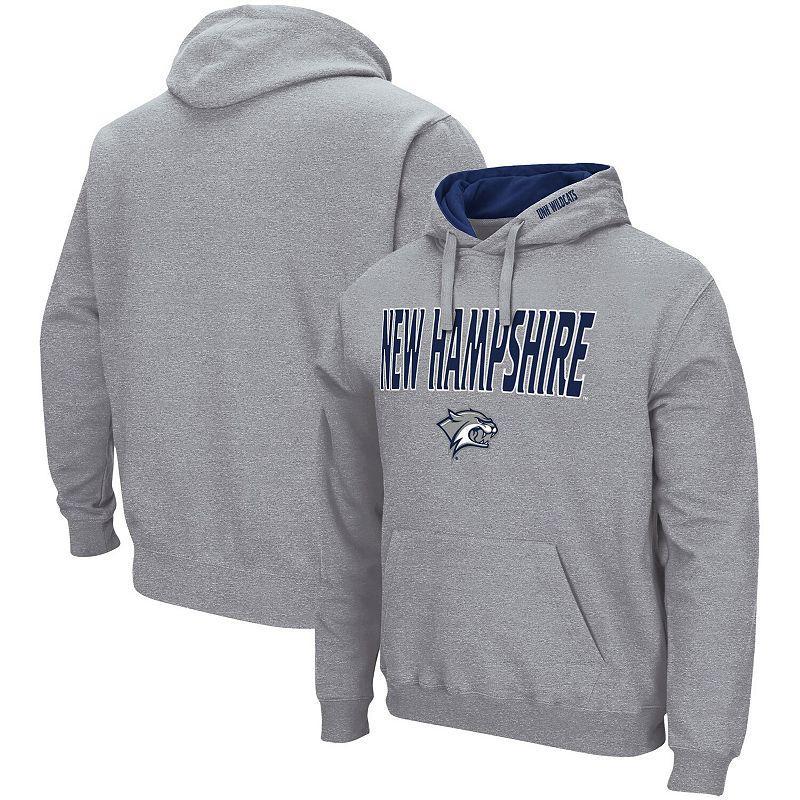 Mens Colosseum Heathered Gray New Hampshire Wildcats Arch and Logo Pullover Hoodie Product Image