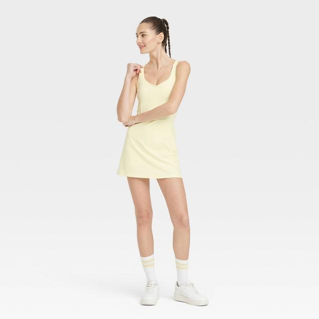 Womens Knit Halter Active Woven Dress - All In Motion Light Yellow Product Image