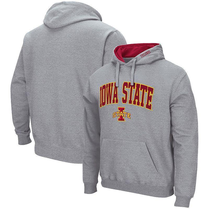 Mens Colosseum Heather Gray Iowa State Cyclones Arch & Logo 3.0 Pullover Hoodie Product Image