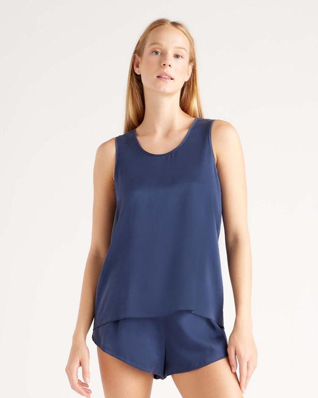 Women's 100% Washable Silk Pajama Tank Product Image