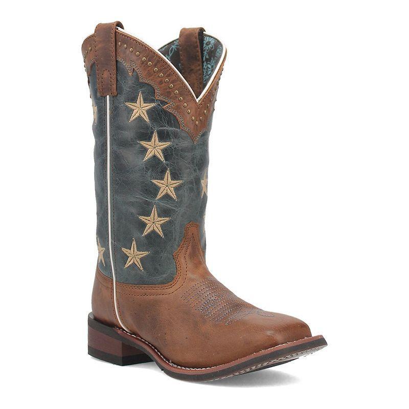 Laredo Early Star Womens Leather Cowboy Boots Blue Blue Product Image