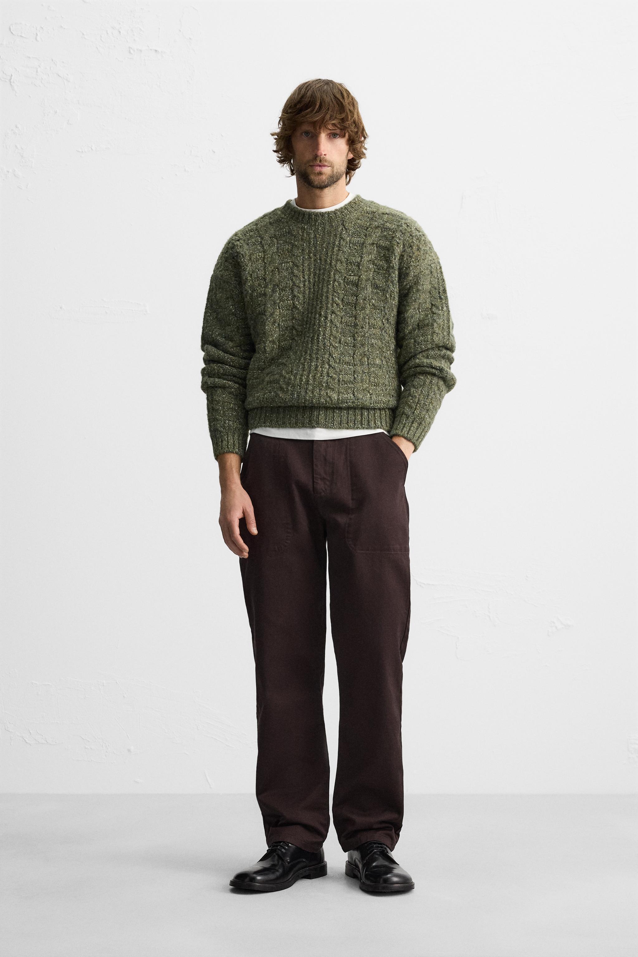 FLECKED KNIT STRUCTURED SWEATER Product Image