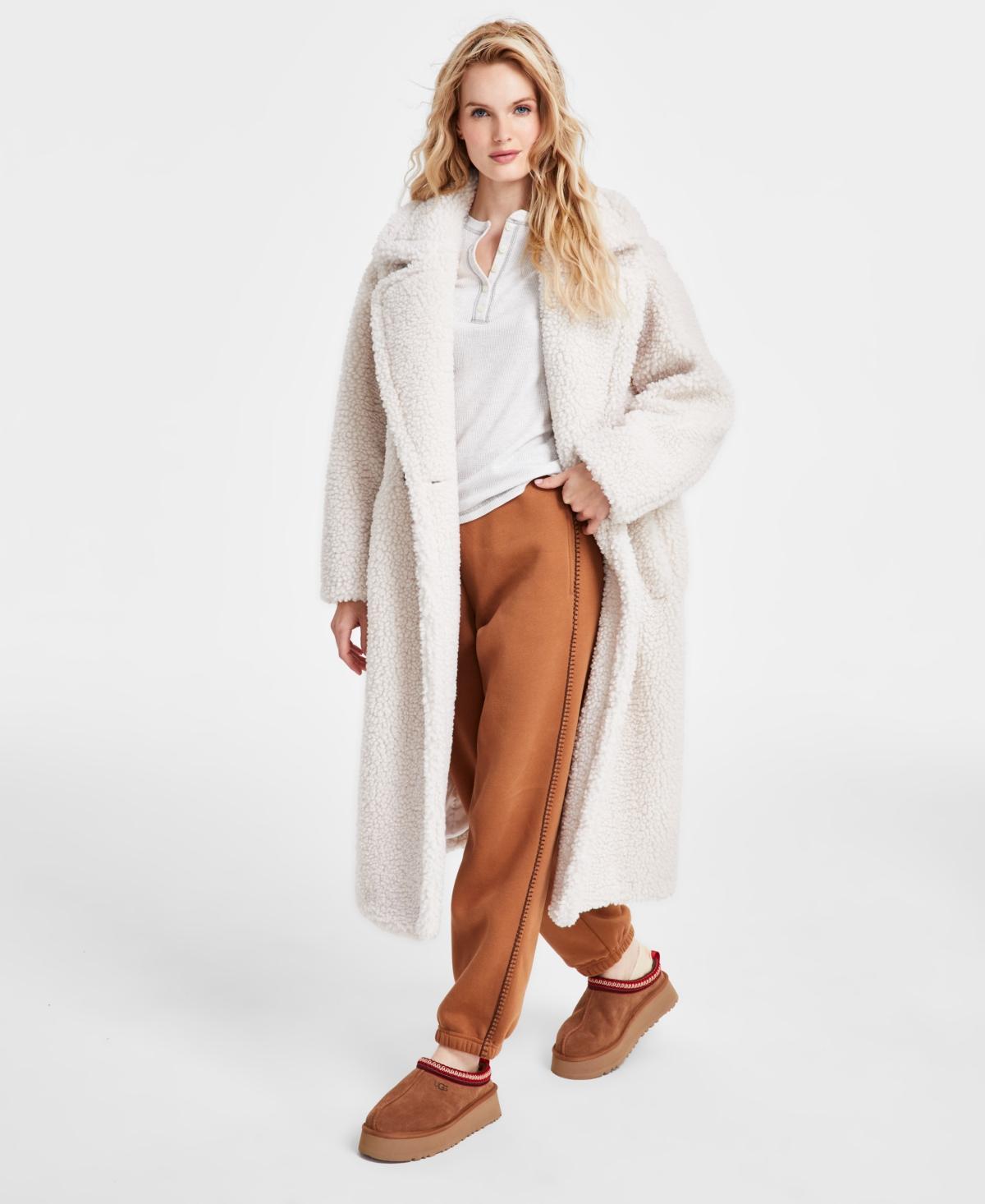 UGG Gertrude Long Teddy Double Breasted Notch Lapel Coat Product Image