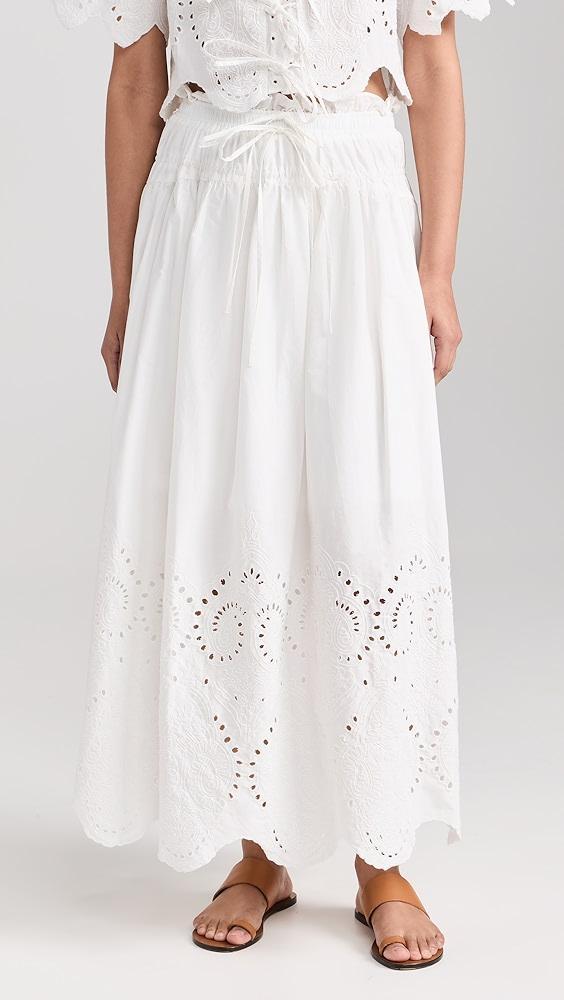 Moon River Eyelet Midi Skirt | Shopbop Product Image