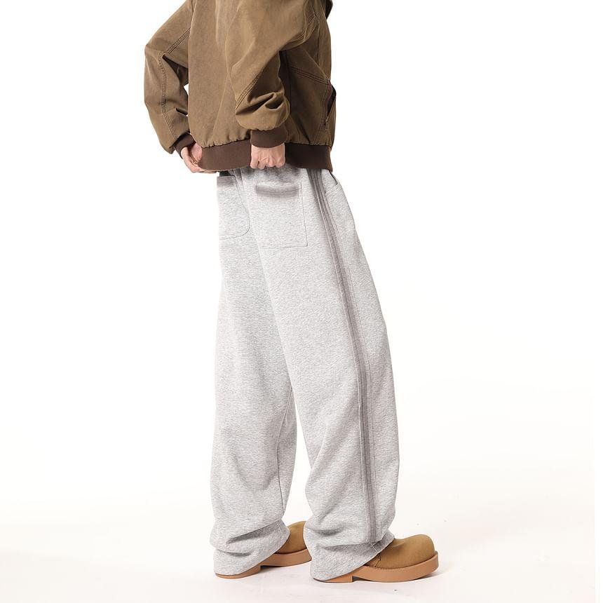 High Waist Plain Wide Leg Sweatpants Product Image