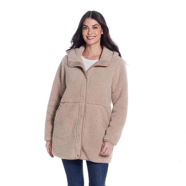 Womens Weathercast Hooded Sherpa Fleece Jacket Product Image