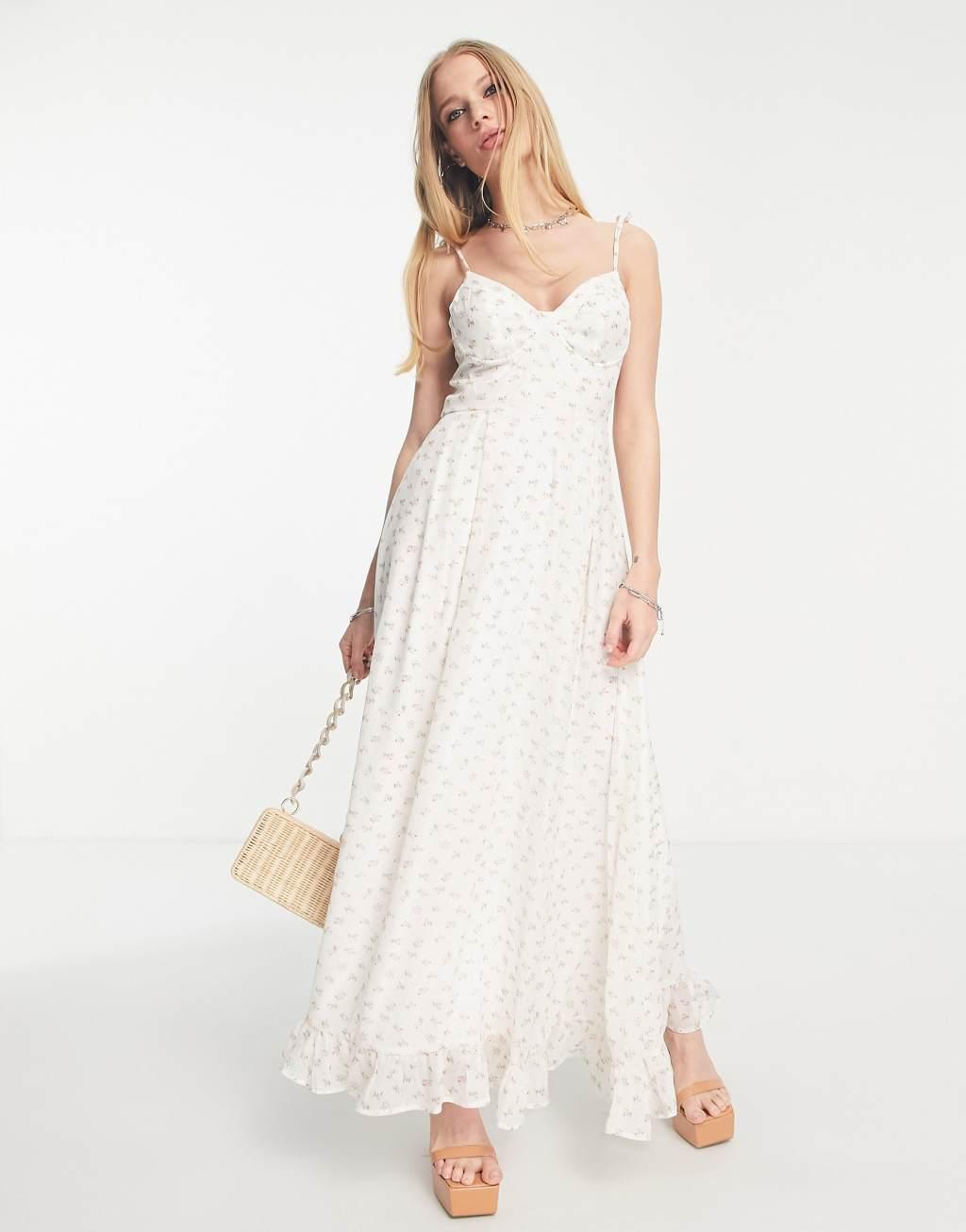 Dream Sister Jane cami maxi dress in delicate rose print Product Image