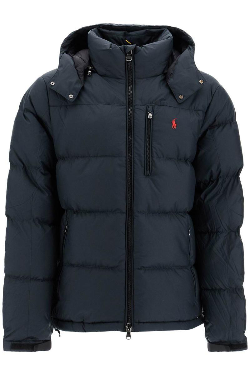 Ripstop Down Jacket With Hood In Black Product Image