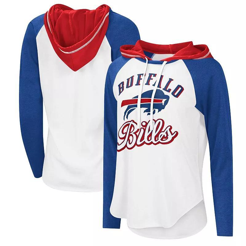 Womens G-iii 4Her by Carl Banks White Buffalo Bills Mvp Raglan Hoodie Long Sleeve T-shirt Product Image