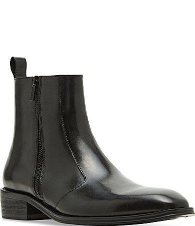 Steve Madden Mens Haynes Leather Side Zip Dress Boot Product Image