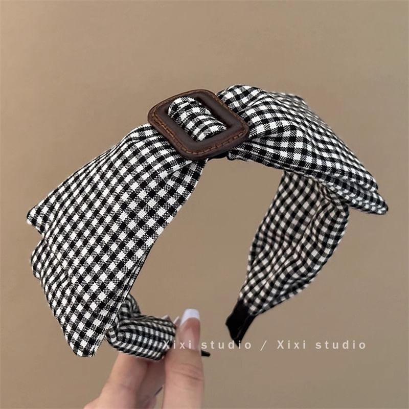 Plaid Bowknot Headband Product Image