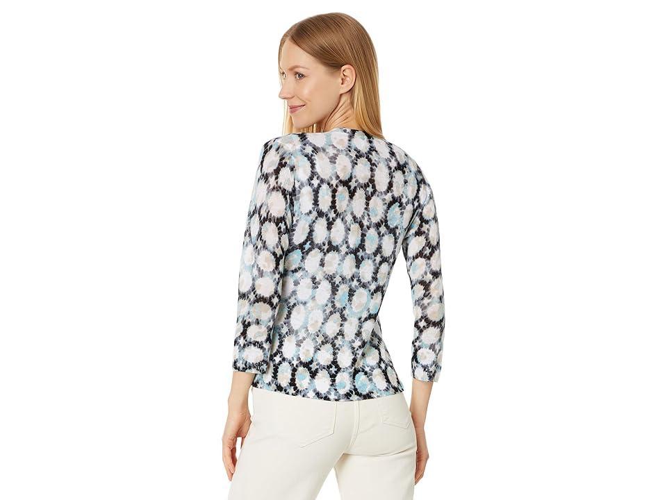 NIC+ZOE Sand Dollar 4-Way Cardigan (Aqua Multi) Women's Sweater Product Image