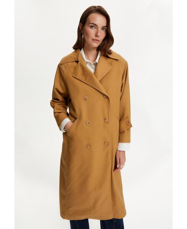 Nocturne Womens Double Breasted Oversized Trench Coat Product Image