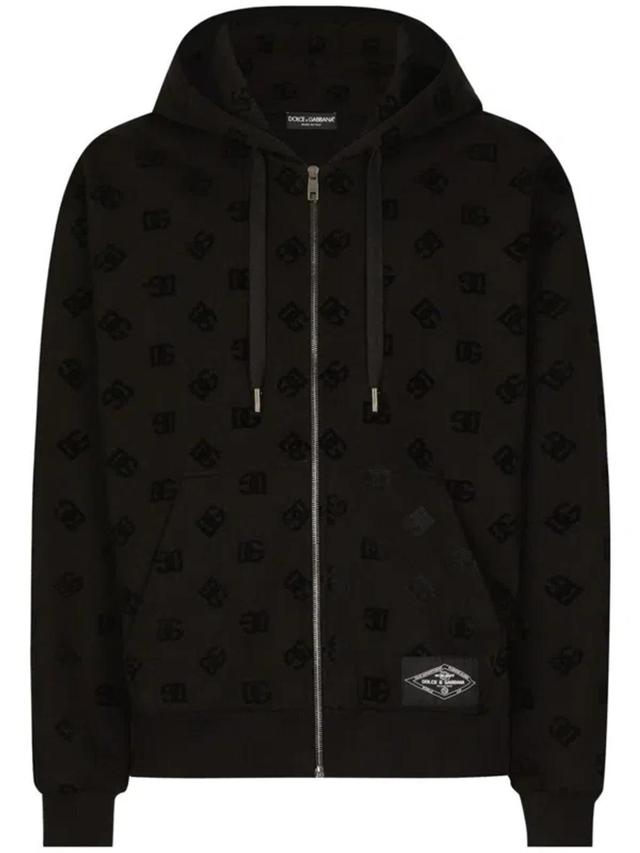 Hoodie In Cotton With Logo And Hood In Black Product Image