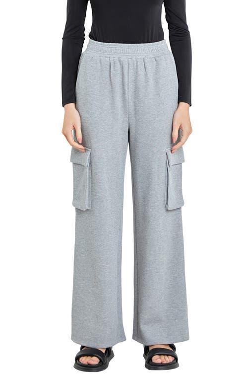 Grey Lab Stretch Cotton Knit Wide Leg Pants Product Image