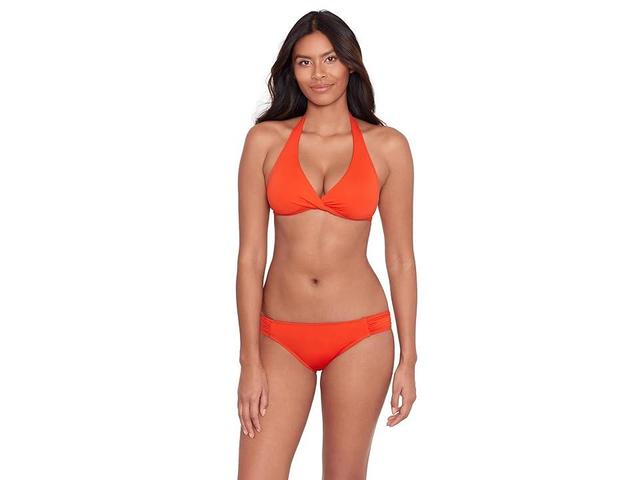 LAUREN Ralph Lauren Beach Club Solids Shirred Side Hipster Women's Swimwear Product Image