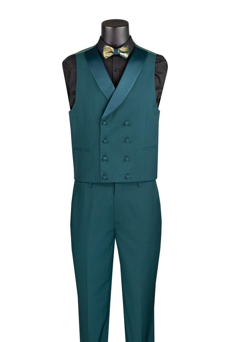 Emerald Gold Modern Fit 3 Piece Suit with Matching Bow Tie Product Image