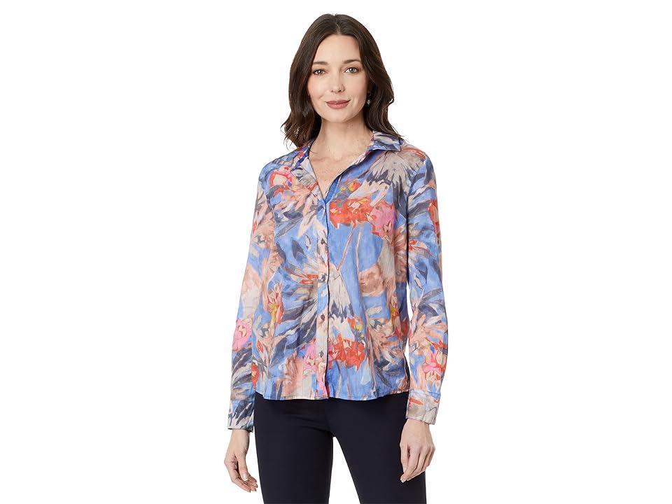 NIC+ZOE Dreamscape Crinkle Shirt Multi) Women's Clothing Product Image