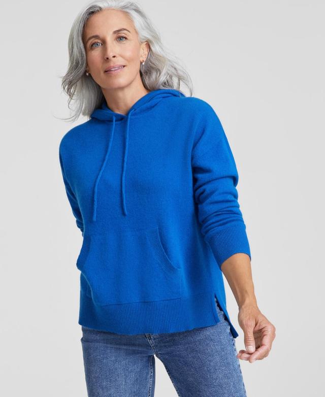 Charter Club Womens Solid 100% Cashmere Hooded Sweater, Regular & Petites, Created for Macys Product Image