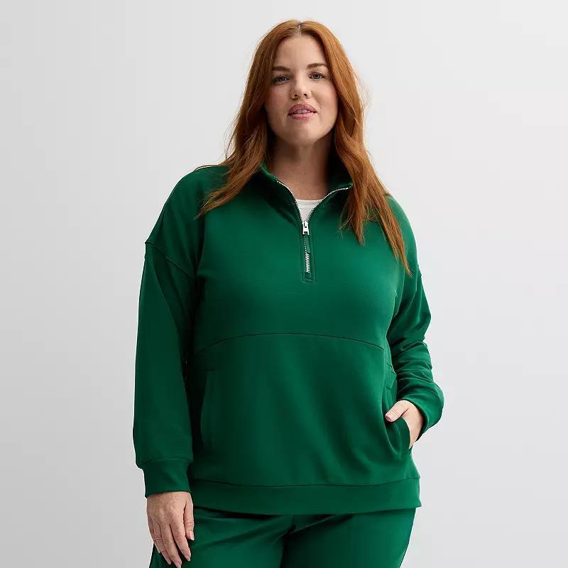 Plus Size Tek Gear Ottoman 1/4-Zip Sweater, Womens Product Image