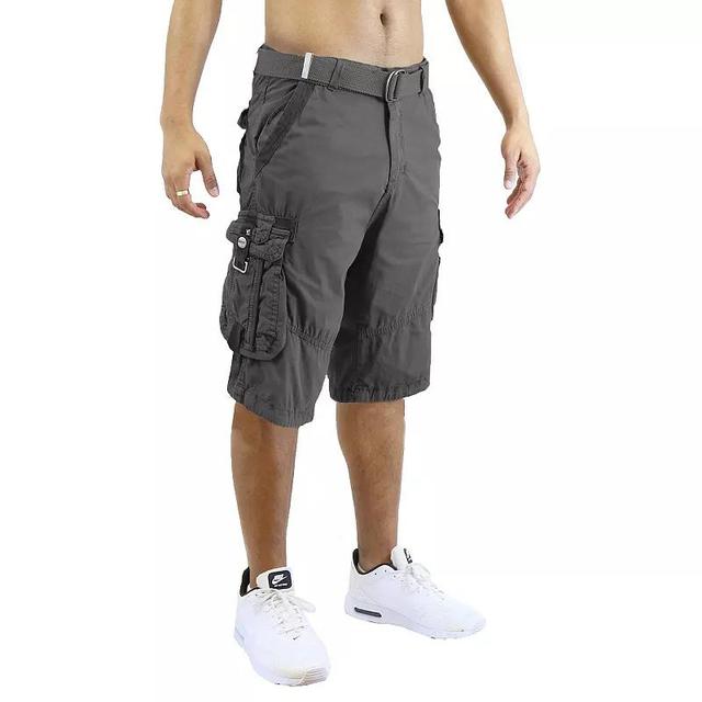 Mens Blu Rock Distressed Cargo Shorts With Belt Product Image