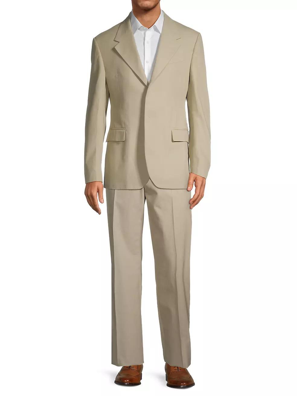 Cotton Two-Button Suit Jacket Product Image