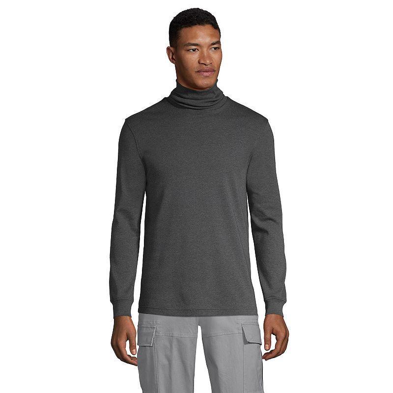 Big & Tall Lands End Super Soft Supima Turtleneck, Mens Dk Grey Heather Product Image