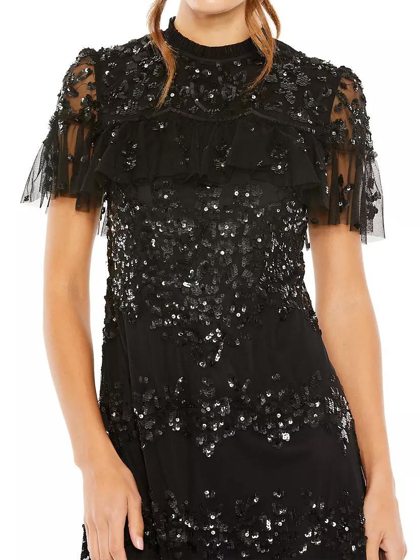 Sequined Flounce Midi-Dress Product Image