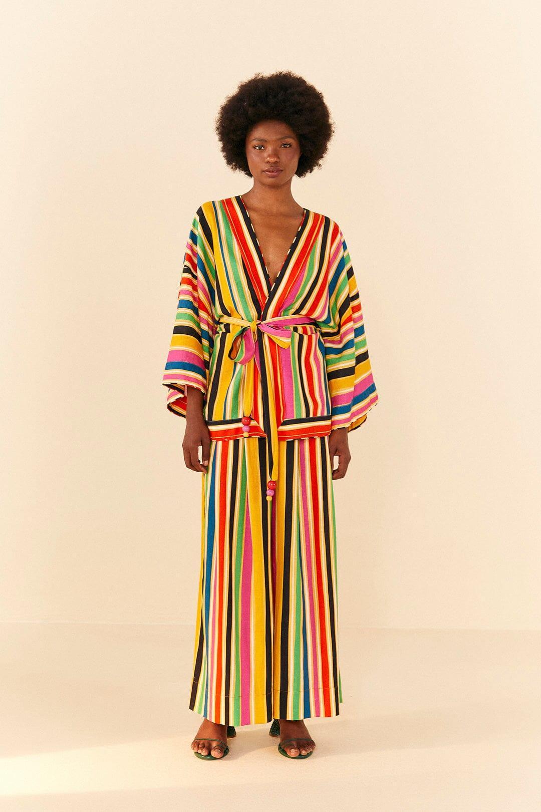 Rainbow Stripes Kimono Product Image