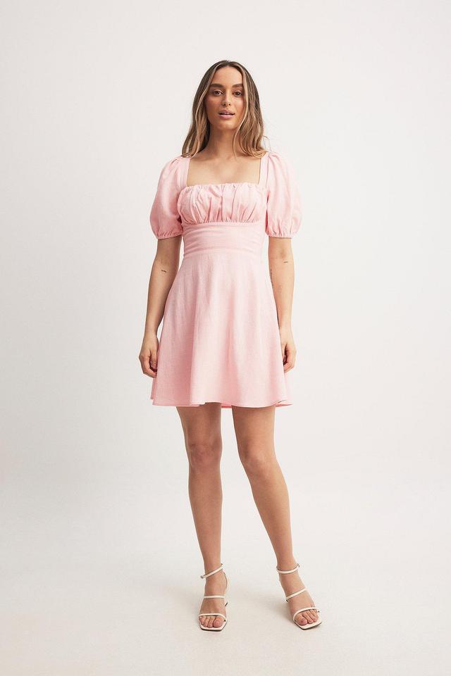 Tie Back Puff Sleeve Mini Dress Product Image