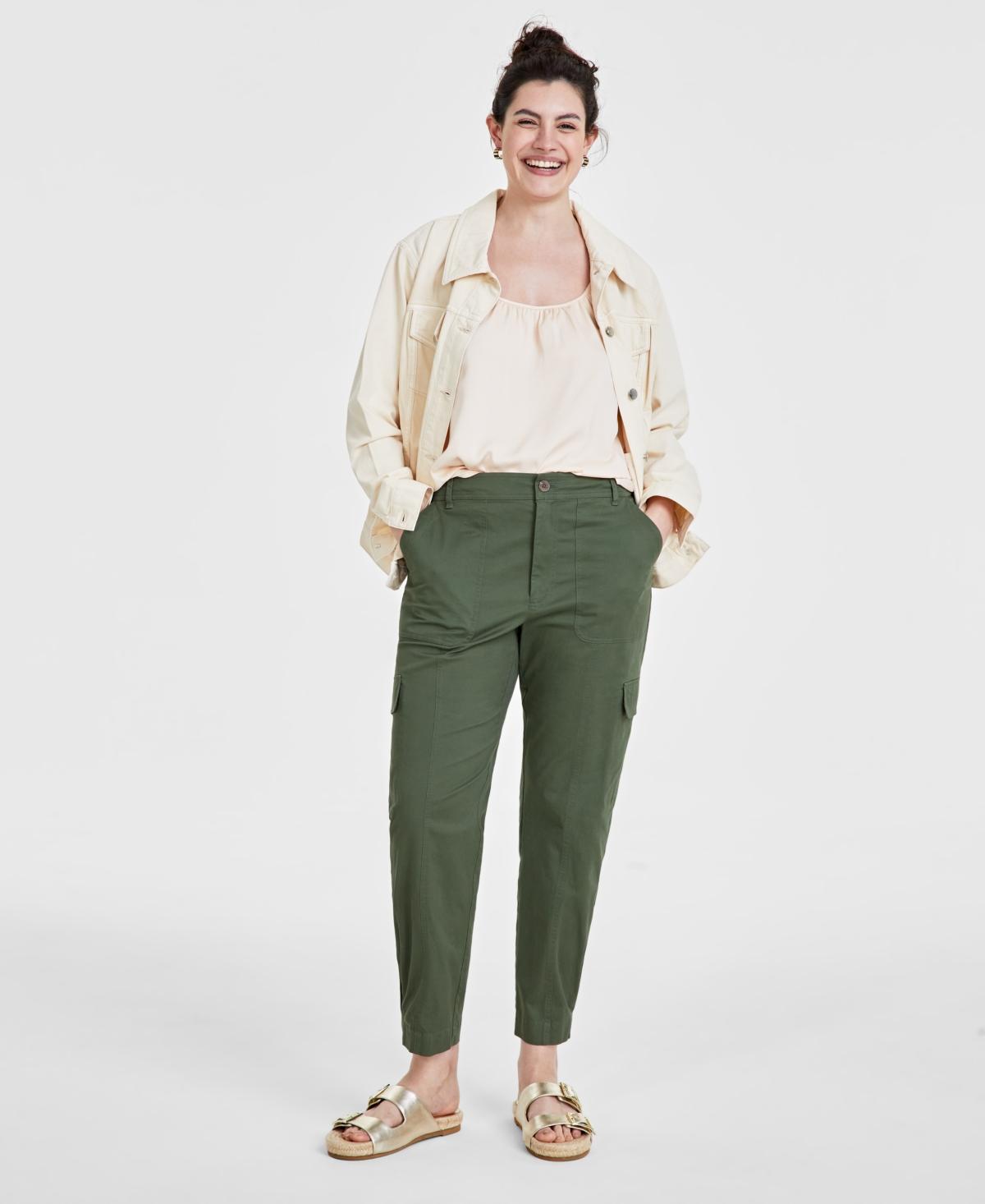 Women's Tapered Ankle-Length Cargo Pants, Created for Macy's Product Image