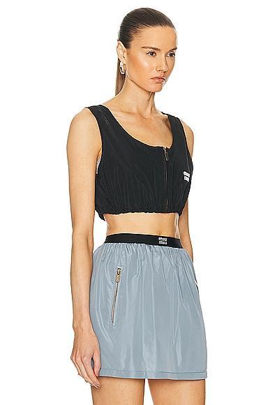 Miu Miu Cropped Tank Top in Black Product Image