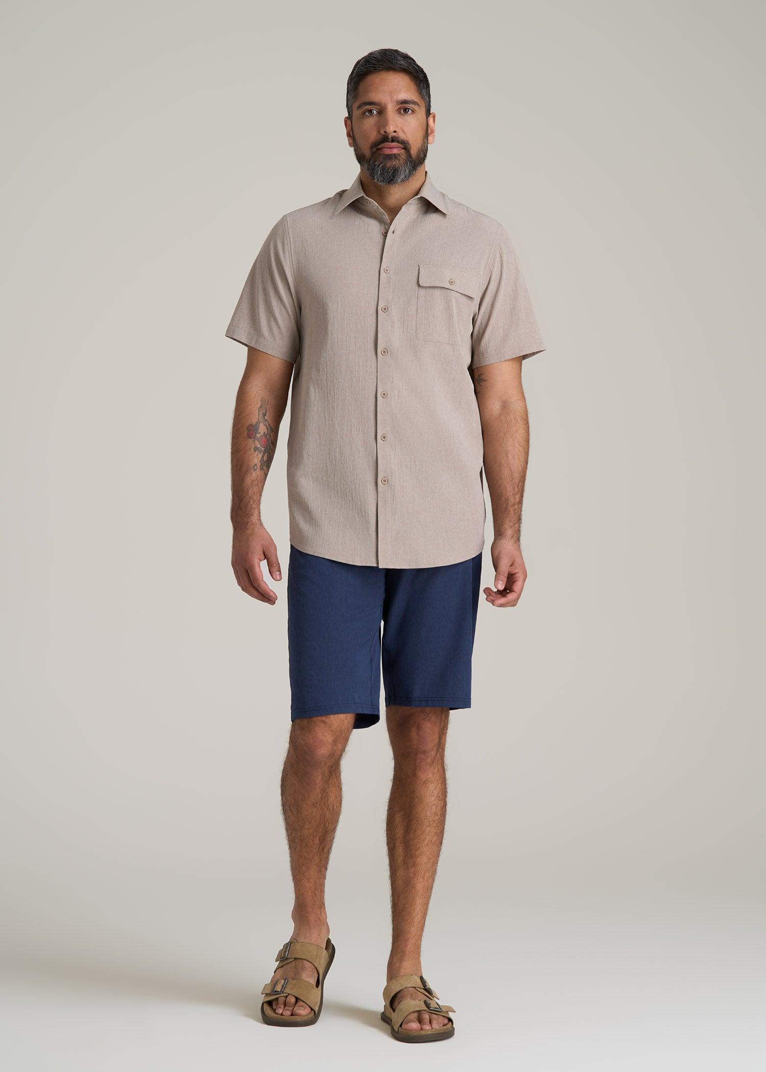 LJ&S Great Lakes Sport Shirt for Tall Men in Atmosphere Product Image