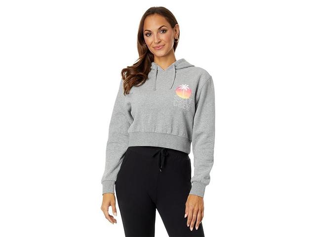 Salty Crew Summer Vibe Crop Pullover Hoodie (Heather Grey) Women's Clothing Product Image