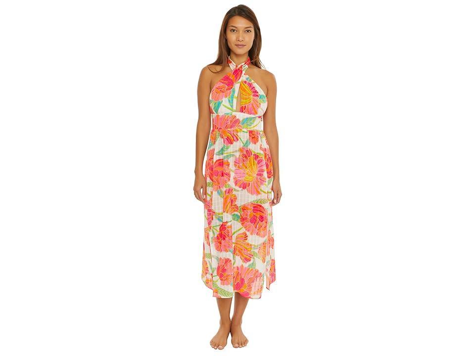 Trina Turk Poppy High Neck Dress (White Multi) Women's Swimwear Product Image