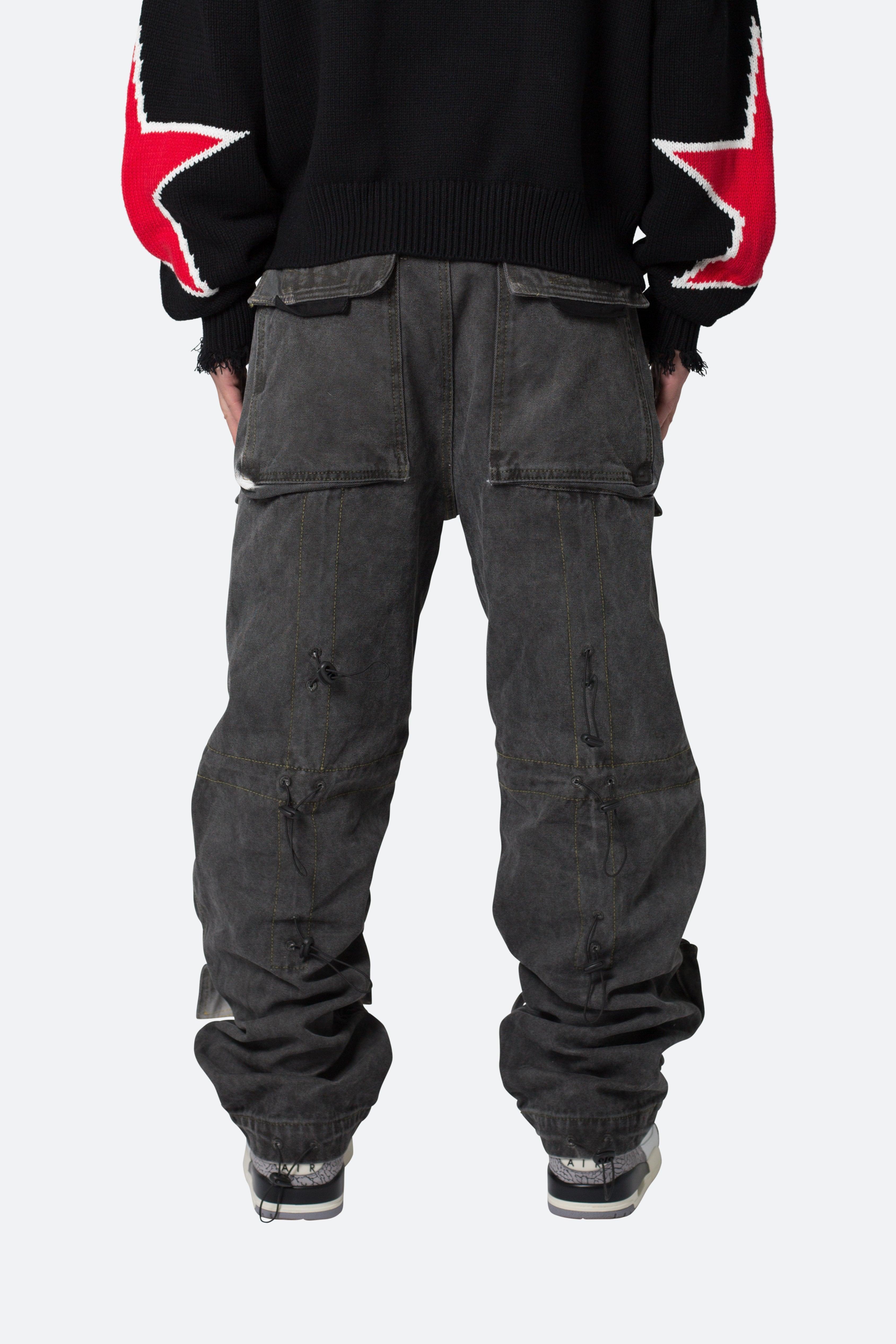 Ultra Baggy Spray Cargo Denim - Black Product Image