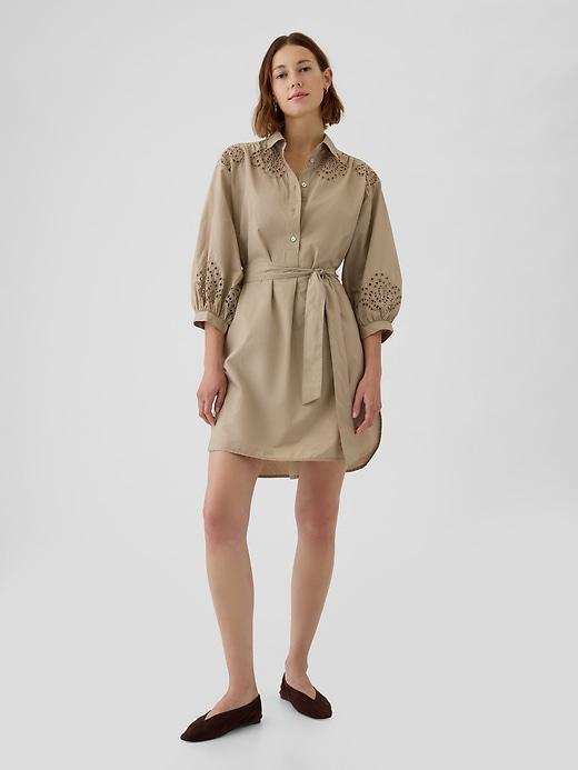 Eyelet Mini Shirtdress Product Image