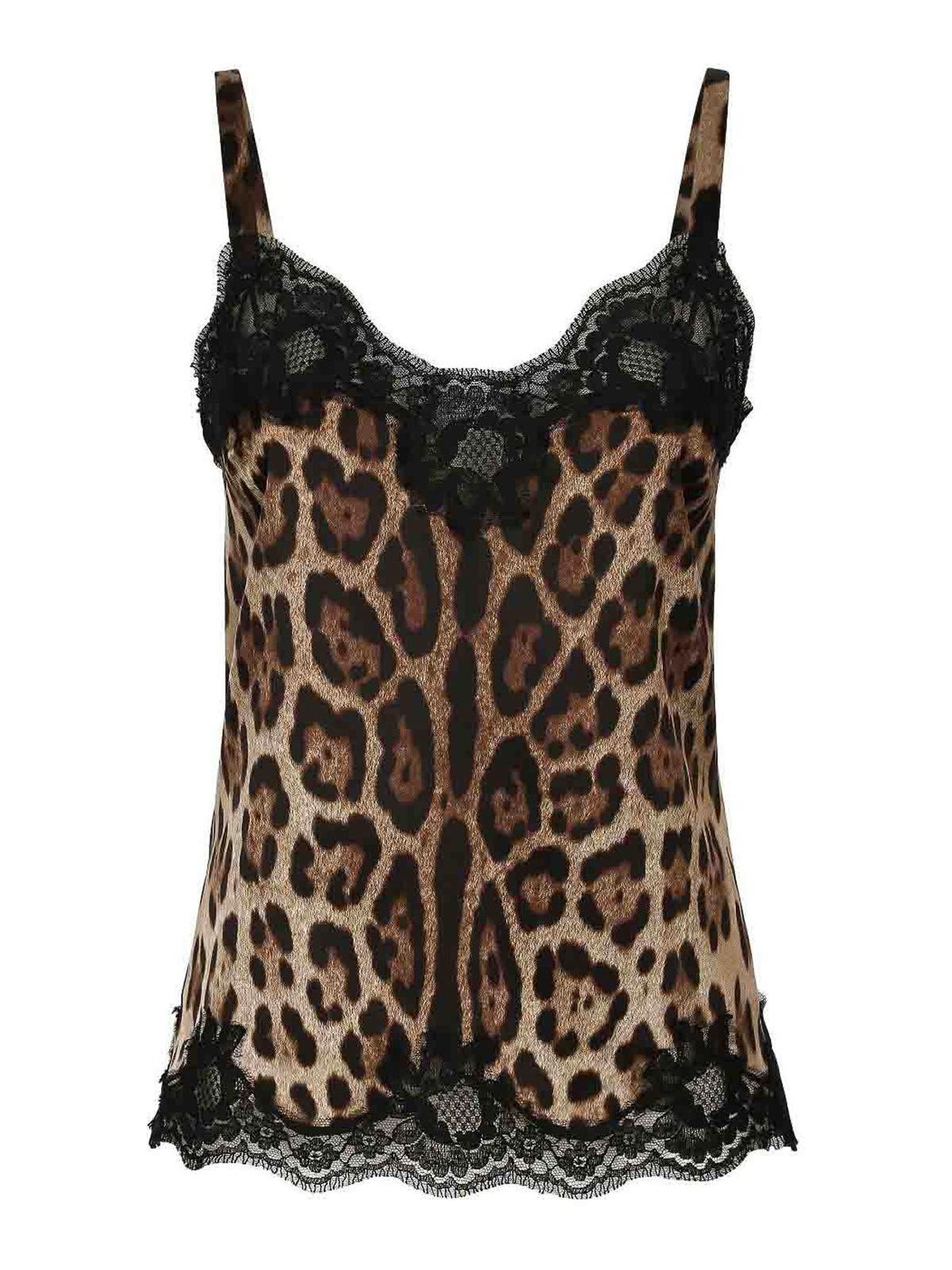 DOLCE & GABBANA Lace-trimmed Leopard-print Silk-blend Satin Pajama Shorts In Leo,black Product Image