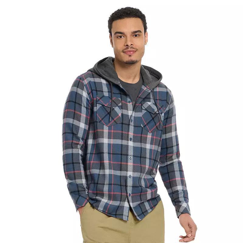 Hurley Mens Plaid Hooded Flannel Shirt Product Image