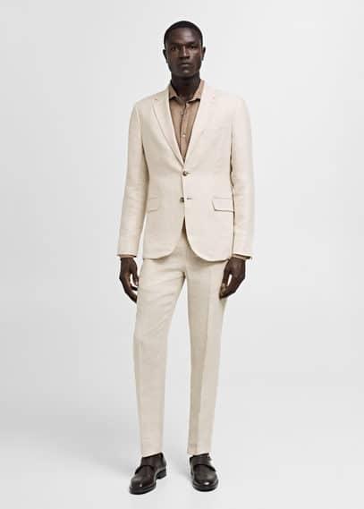 Mango Mens Linen Slim-Fit Suit Blazer Product Image