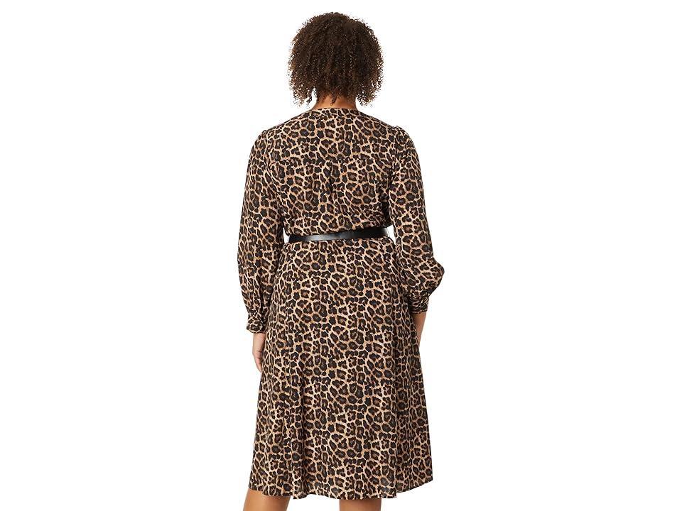 MICHAEL Michael Kors Plus Size Cheetah Kate Dress (Dark Camel) Women's Clothing Product Image