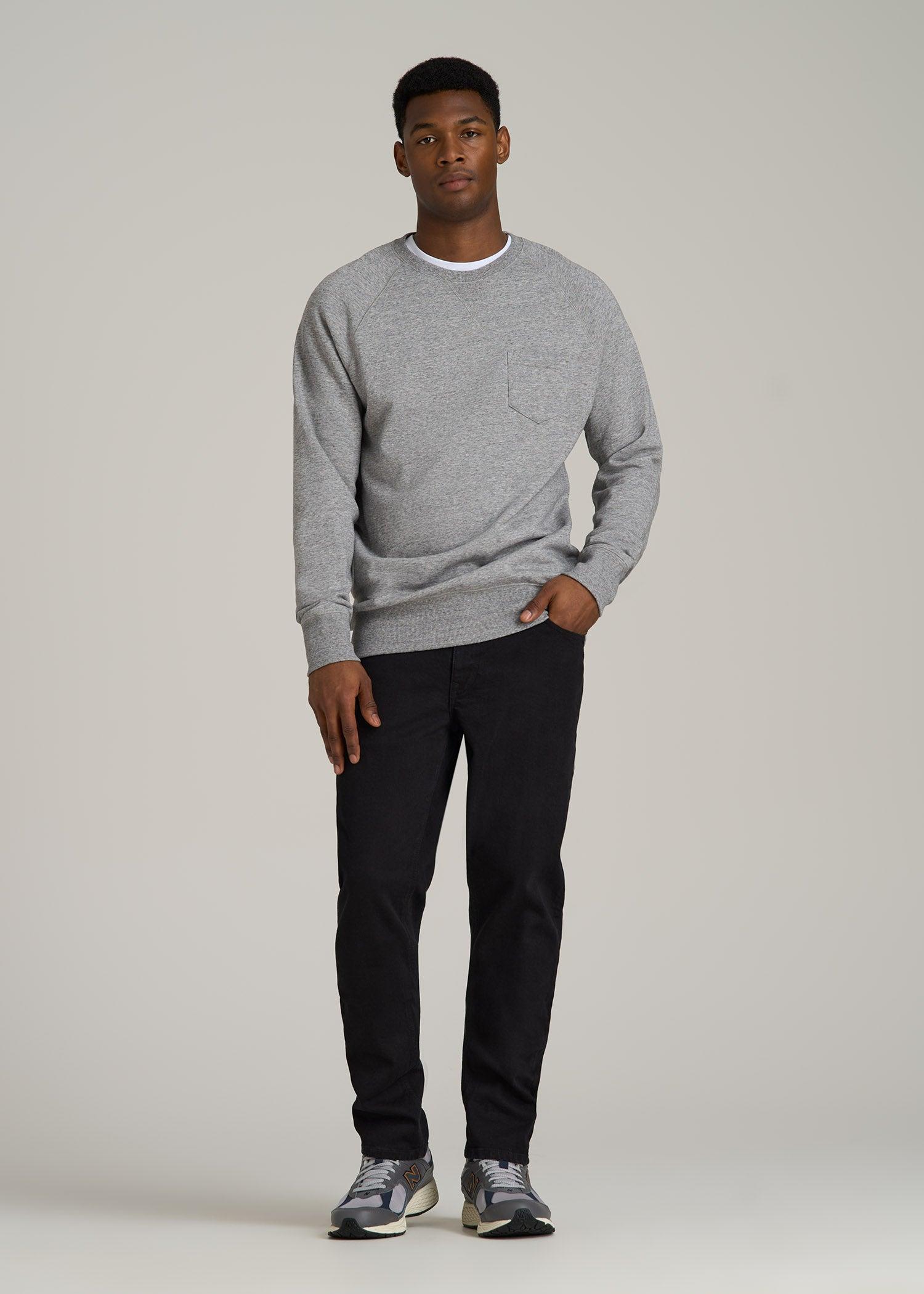 Wearever 2.0 French Terry Crewneck Sweatshirt for Tall Men in Heathered Grey Product Image