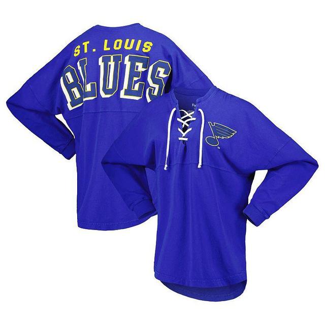 Womens Fanatics Branded St. Louis s Spirit Lace-Up V-Neck Long Sleeve Jersey T-Shirt Product Image