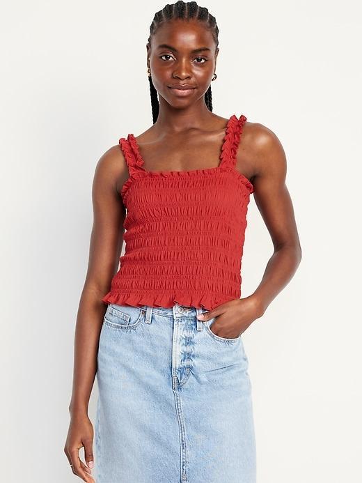 Fitted Smocked Tank Top Product Image