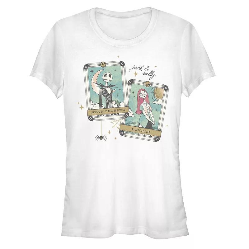 Disneys The Nightmare Before Christmas Womens Jack And Sally Tarot Cards Tee, Girls Product Image