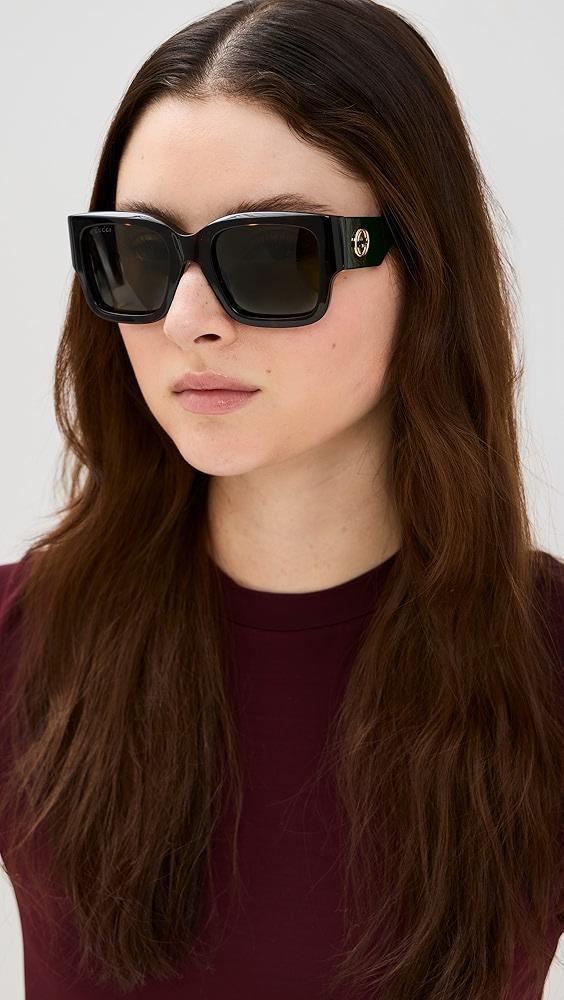 Gucci Oblique Square Sunglasses | Shopbop Product Image